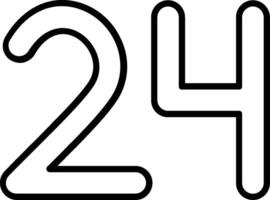 Twenty four Line Icon vector