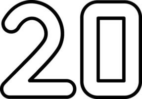 Twenty Line Icon vector