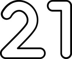 Twenty one Line Icon vector