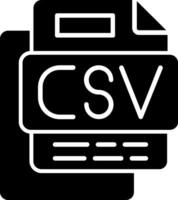 CSV File Glyph Icon vector