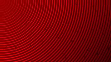 Red corner circle lines seamless loop motion graphic, abstract psychedelic digital shiny texture wave movement background video