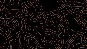 Orange lines topography, seamless loop motion graphic, abstract digital shiny texture wave movement background video