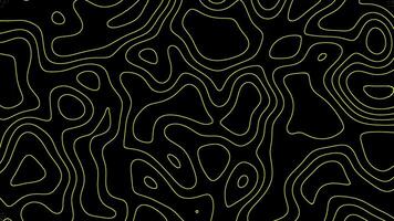 Yellow lines topography, seamless loop motion graphic, abstract digital shiny texture wave movement background video