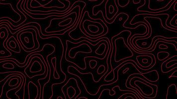 vermelho linhas topografia, desatado ciclo movimento gráfico, abstrato digital brilhante textura onda movimento fundo video