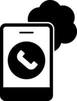 Cloud Based Calling Glyph Icon vector