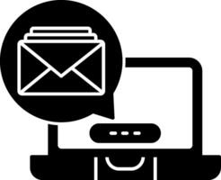 Laptop Notification Glyph Icon vector