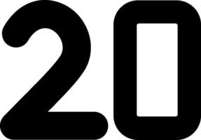 Twenty Glyph Icon vector