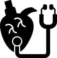 Heart Checkup Glyph Icon vector