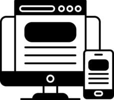 Responsive Design Glyph Icon vector