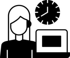 Working Hours Glyph Icon vector