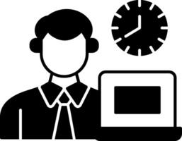 Office Working Hours Glyph Icon vector