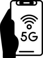 5g Glyph Icon vector