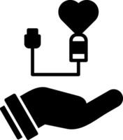 Heart Checkup Glyph Icon vector