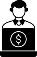 Remote Worker Glyph Icon vector
