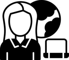 Remote Worker Glyph Icon vector