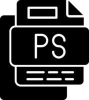 PS File Glyph Icon vector