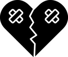 Broken Heart Glyph Icon vector