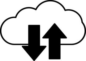 Cloud Upload And Download Glyph Icon vector
