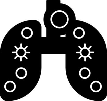 icono de glifo de pulmones vector