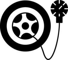 Tire Pressure Checker Glyph Icon vector