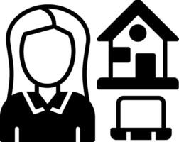 Work At Home Glyph Icon vector