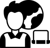 Remote Worker Glyph Icon vector
