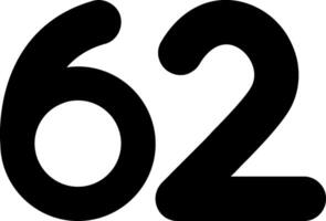 Sixty two Glyph Icon vector