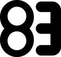 Eighty three Glyph Icon vector