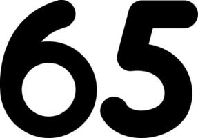 Sixty five Glyph Icon vector
