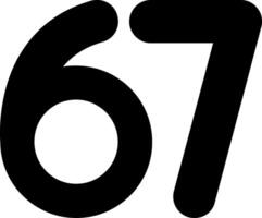 Sixty seven Glyph Icon vector
