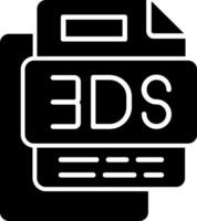 3DS File Glyph Icon vector