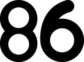 Eighty six Glyph Icon vector