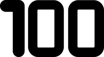 One hundred Glyph Icon vector
