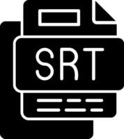 SRT File Glyph Icon vector