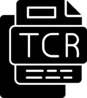 Tcr File Glyph Icon vector