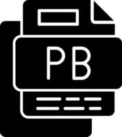 Pb File Glyph Icon vector