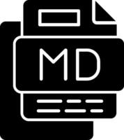 Md File Glyph Icon vector