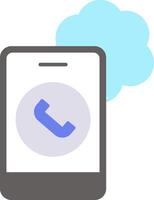 Cloud Based Calling Flat Icon vector