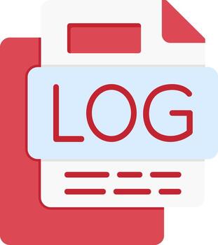LOG File Flat Icon vector