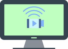 Monitoring Flat Icon vector