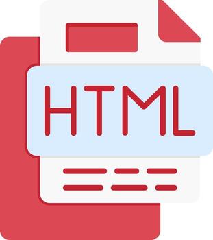 Html File Flat Icon vector