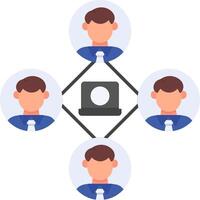 Remote Job Flat Icon vector