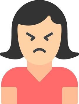 icono plano de ira vector