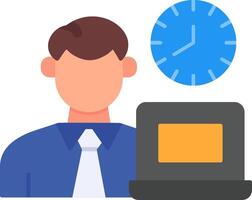 Office Working Hours Flat Icon vector