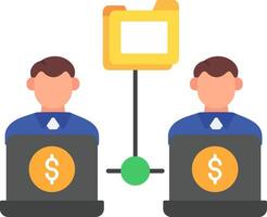 Remote Access Of Files Flat Icon vector