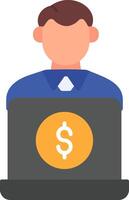 Remote Worker Flat Icon vector