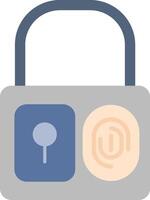 Fingerprint Lock Flat Icon vector