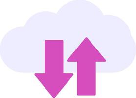 Cloud Upload And Download Flat Icon vector