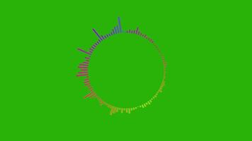 Digital Audio Spectrum Sound Wave Equalizer Effect Animation Green Screen. 4K Resolution video