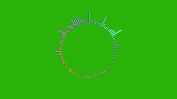 Digital Audio Spectrum Sound Wave Equalizer Effect Animation Green Screen. 4K Resolution video